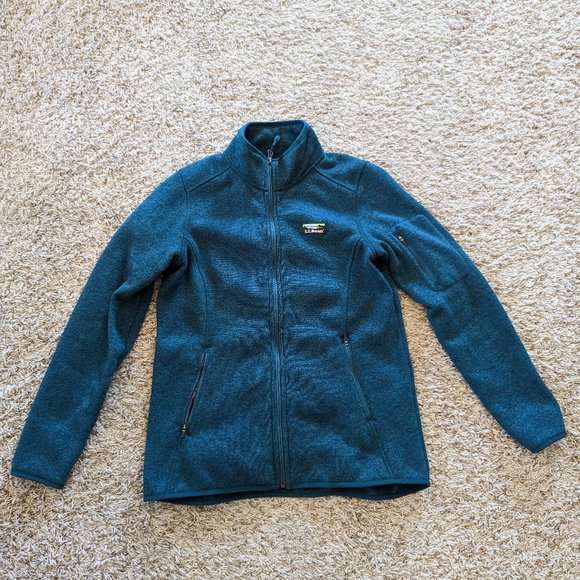 Women's L.L.Bean Sweater Fleece Full-Zip Jacket - Teal - Regular Small - Picture 1 of 3